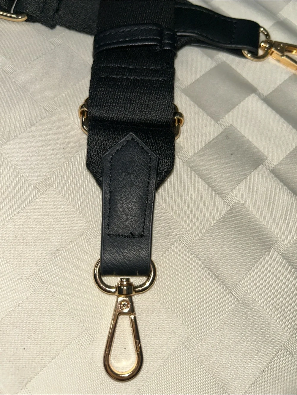 Black Wide Adjustable Strap with Gold Hardware